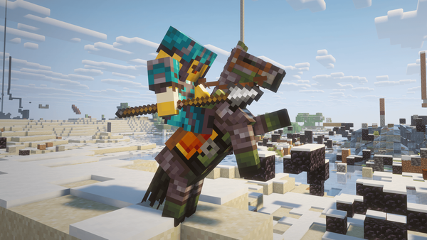 6b6t player riding a Zombie Horse and holding a spear in Minecraft 1.21.11